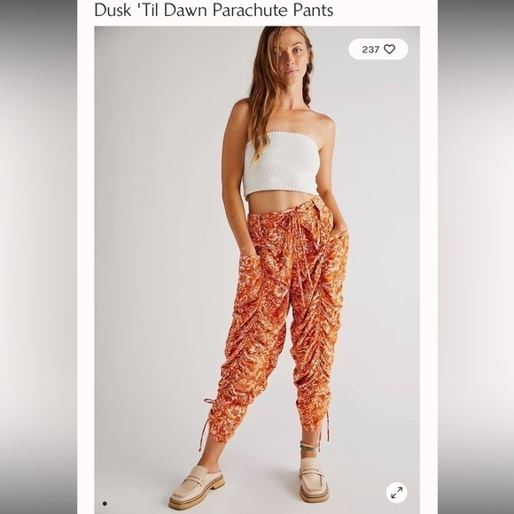 Free people linen Dusk 'Til Dawn Parachute Pants - Picture 1 of 6